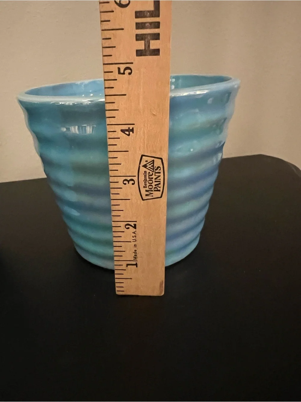 Iridescent Blue Ceramic Planter Pair -